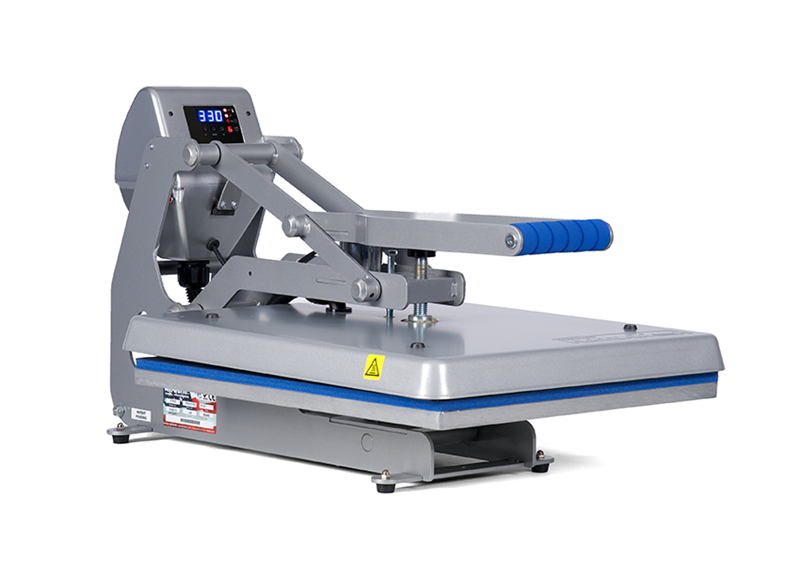 Hotronix® Auto Clam Heat Press with digital temperature display and ergonomic handle, available at Miami Screen Print Supply.