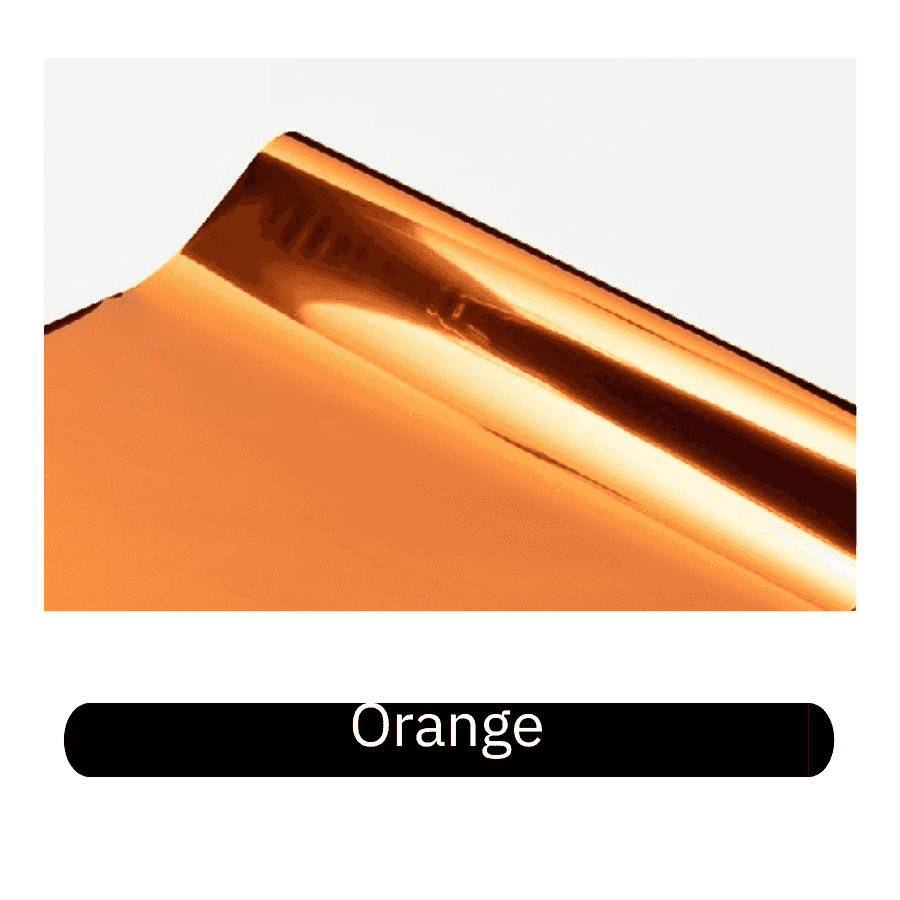 Orange heat transfer foil roll