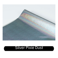 Silver pixie dust heat transfer foil roll