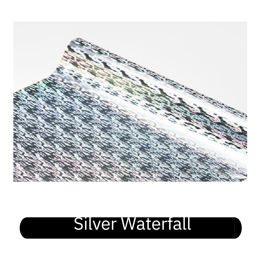 Silver waterfall heat transfer foil roll