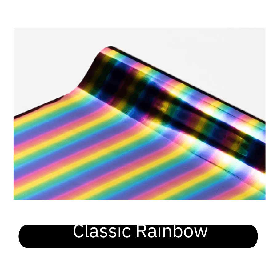 Classic rainbow heat transfer foil roll