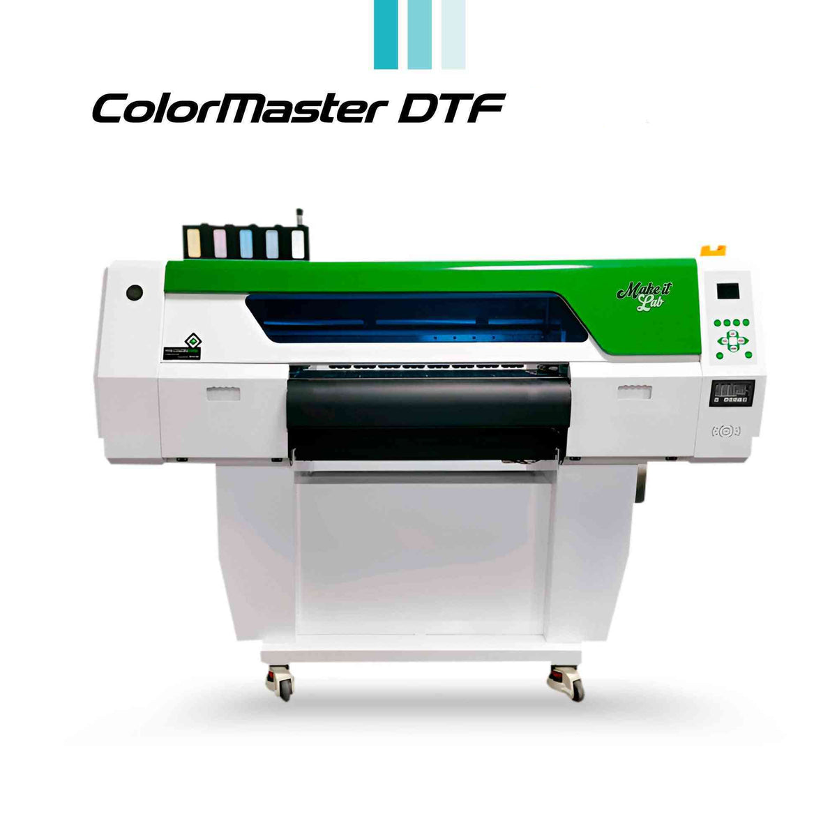 Front view of Miami Screen Print Supply ColorMaster DTF 604 printer, showcasing its compact design and user-friendly interface.