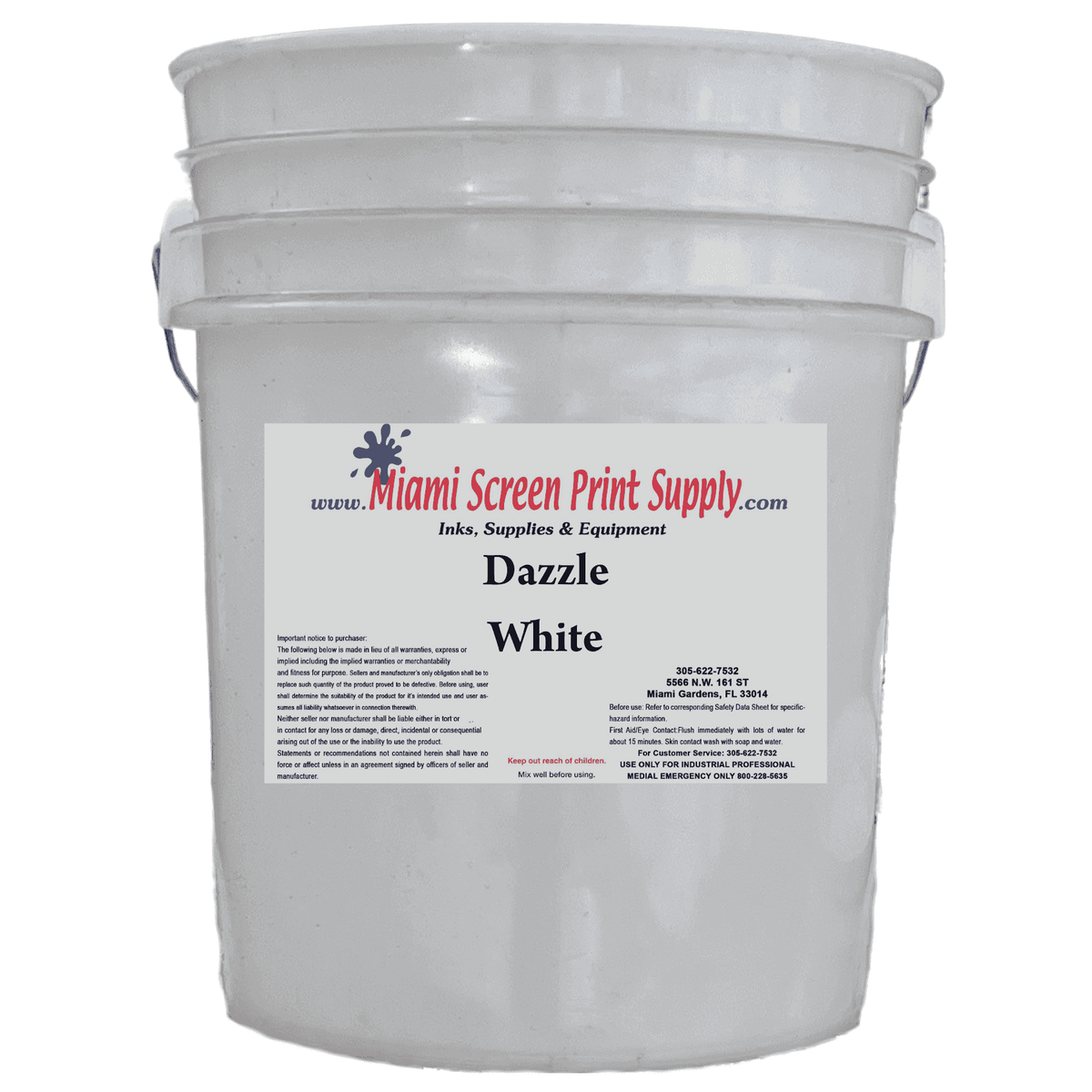 Dazzle White Plastisol Ink 5 Gallon bucket