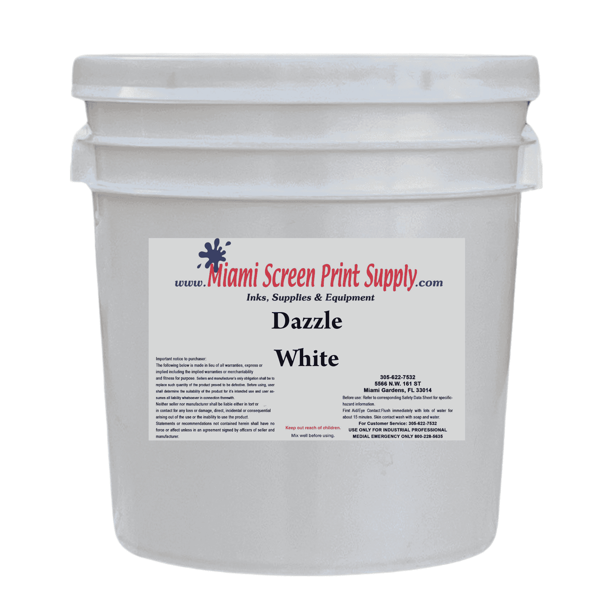 Dazzle White Plastisol Ink 2.5 Gallon container