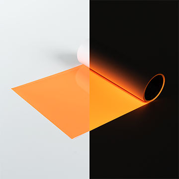 Neon orange heat transfer vinyl roll, glowing effect