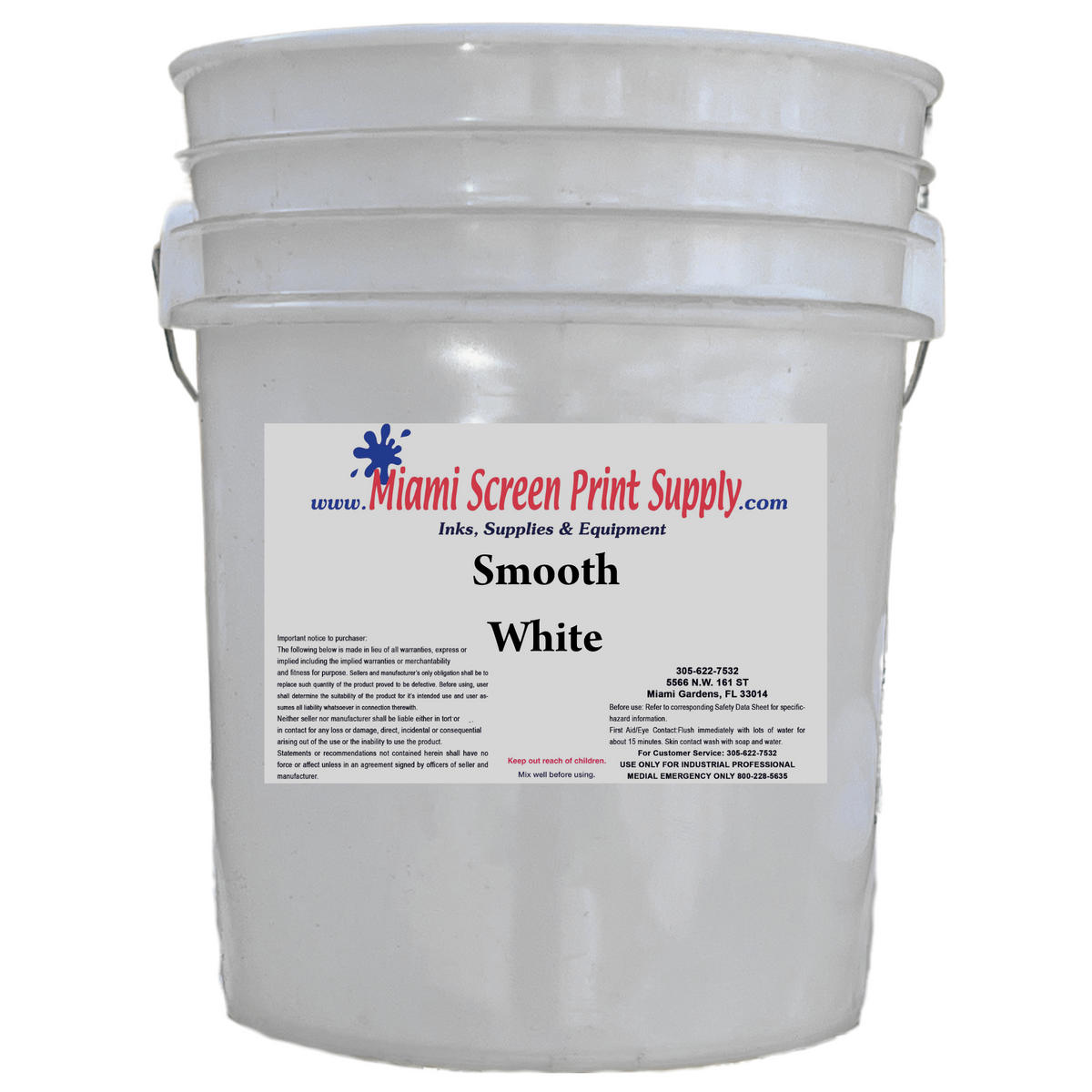 Smooth White ink bucket for screen printing