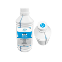 Cyan 1000ML DTF ink bottle with a close-up of the cap. Designed for vibrant and durable DTF printing results.