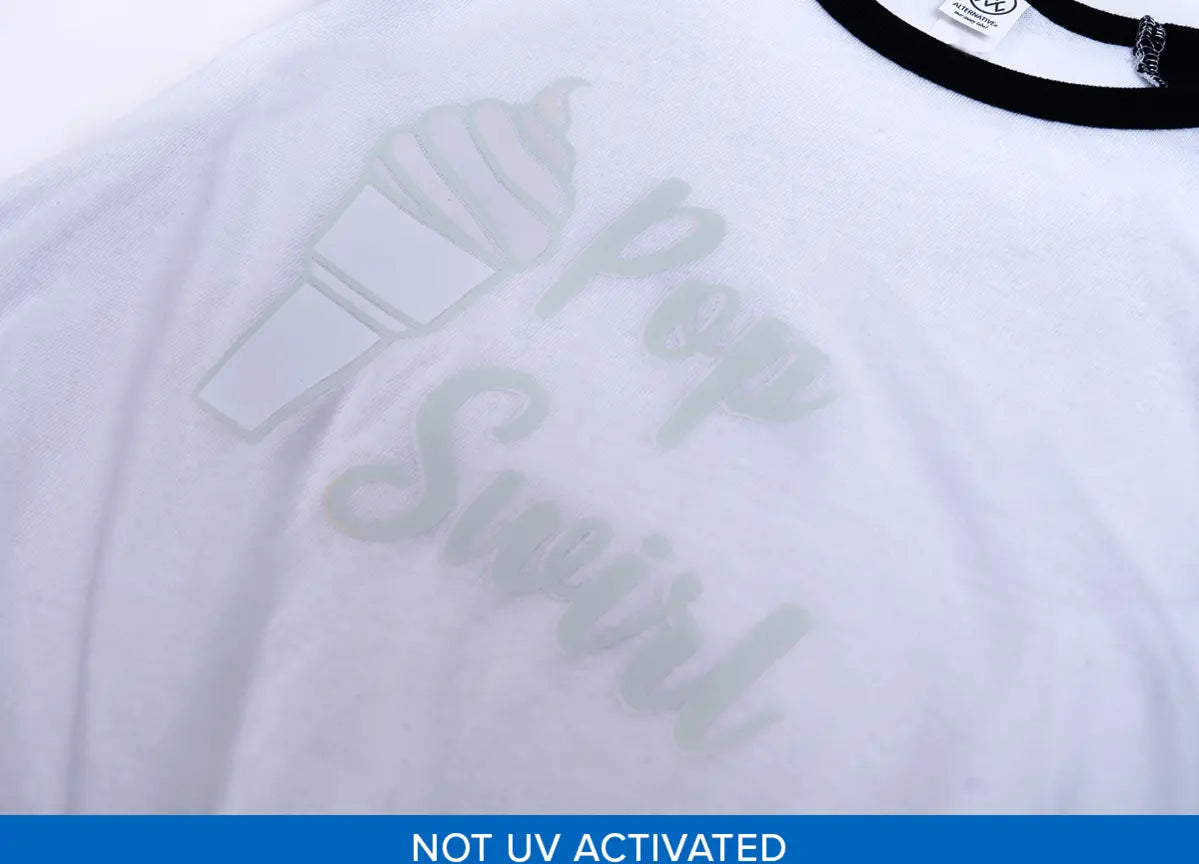 Pop Swirl design not UV activated on shirt