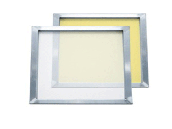 Image of a white screen printing frame