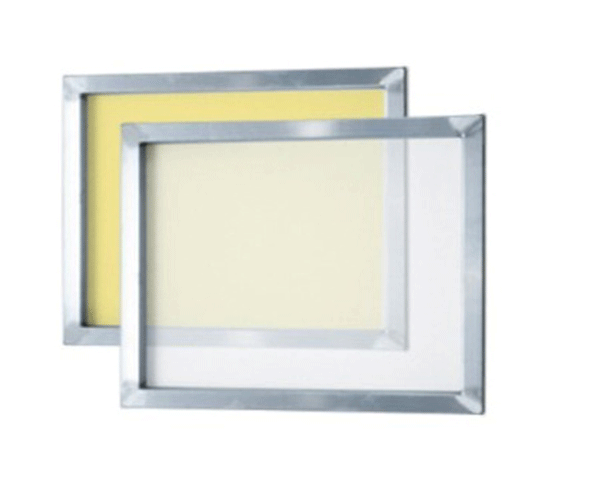 Image of a white screen printing frame